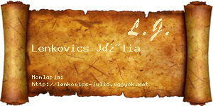 Lenkovics Júlia névjegykártya