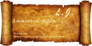 Lenkovics Júlia névjegykártya
